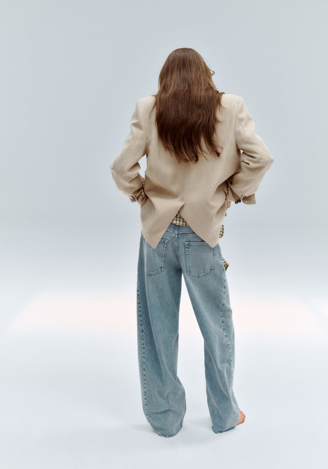 Mid Rise Balloon Jeans - Denim Blue