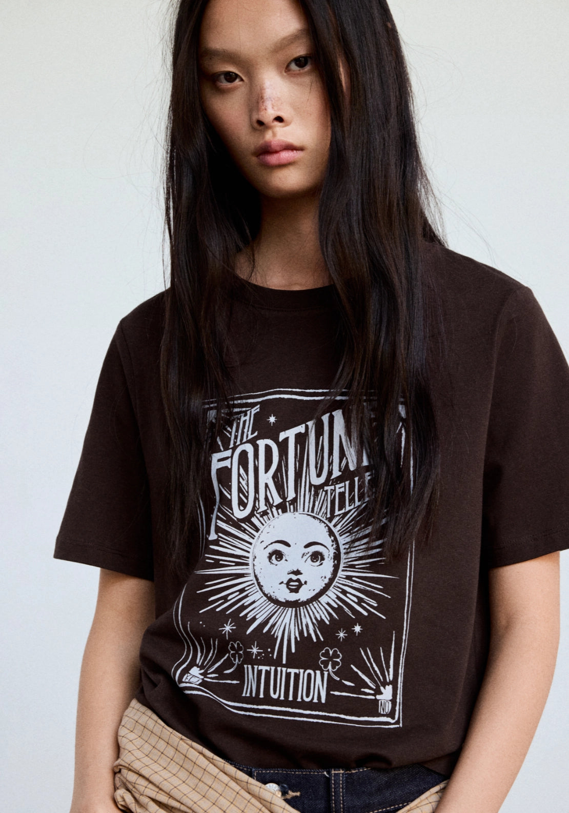 Printed Cotton T-Shirt - Brown