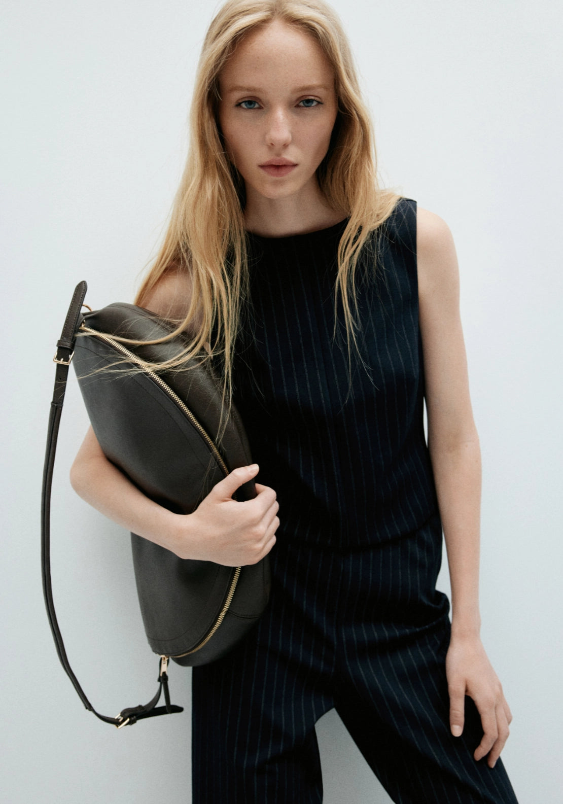 Pinstripe Boat Neck Top - Blue