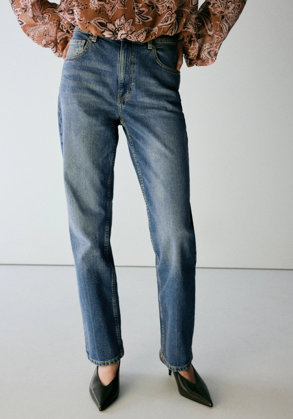 Slim Fit High Waist Jeans - Denim Blue