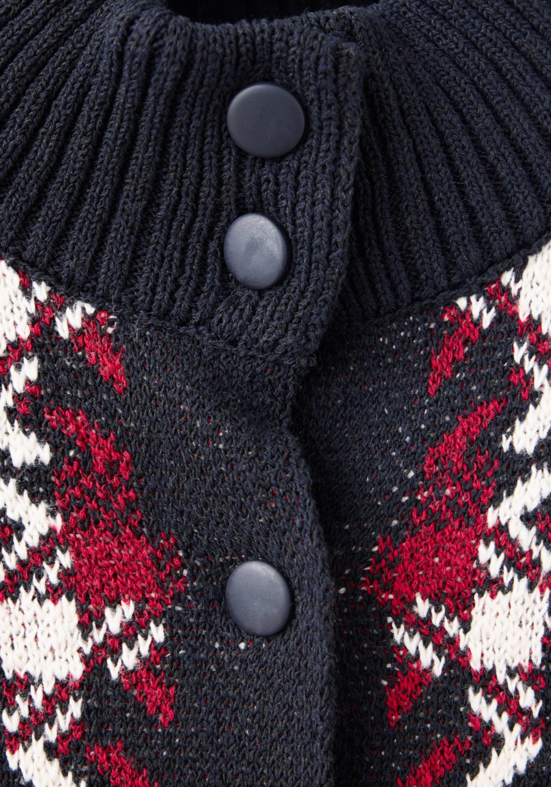 Tartan Print Knit Cardigan - Blue