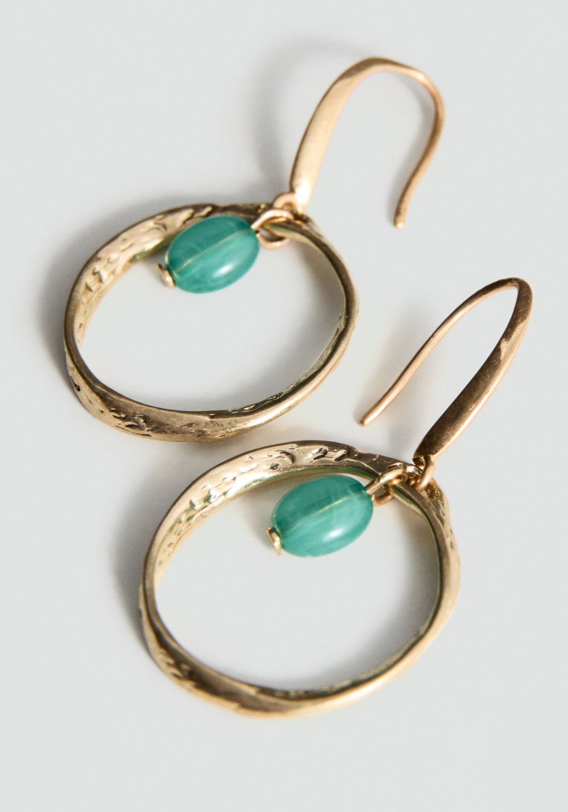 Bead Hoop Earrings - Gold