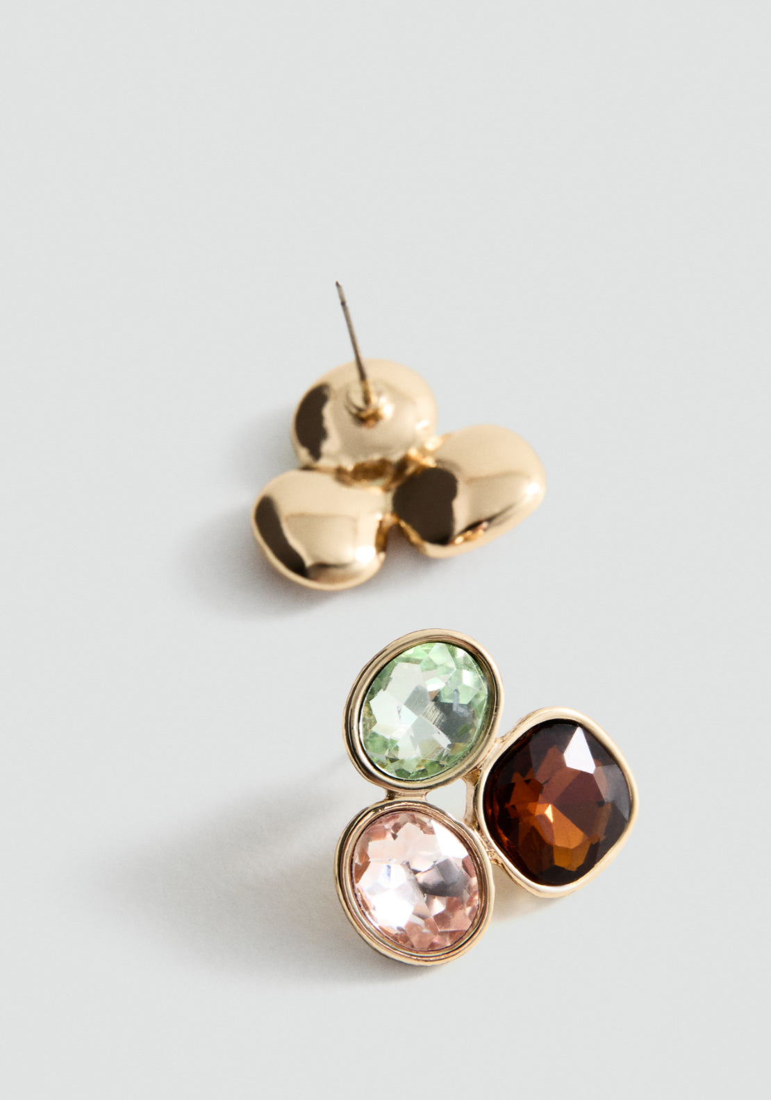 Combined Crystal Earrings - Gold