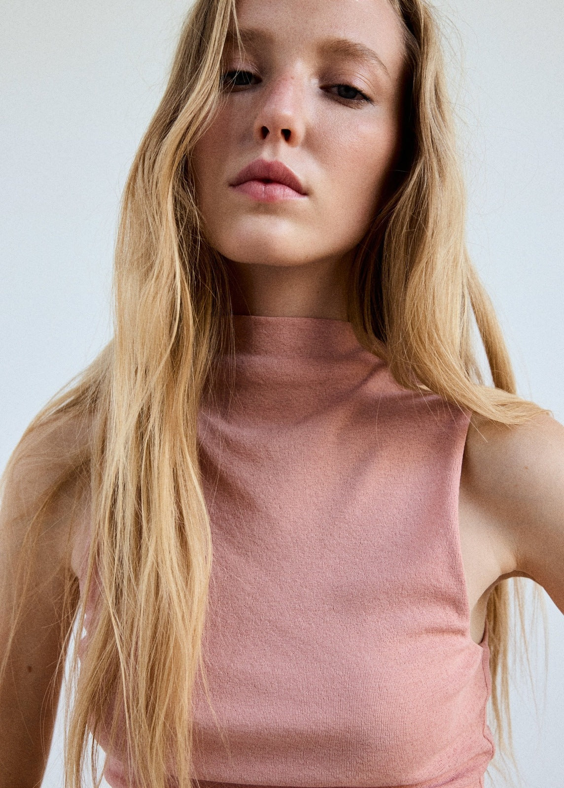 Mango Fitted Fine Knit Sleeveless Top - Pink 3 Shaws Department Stores