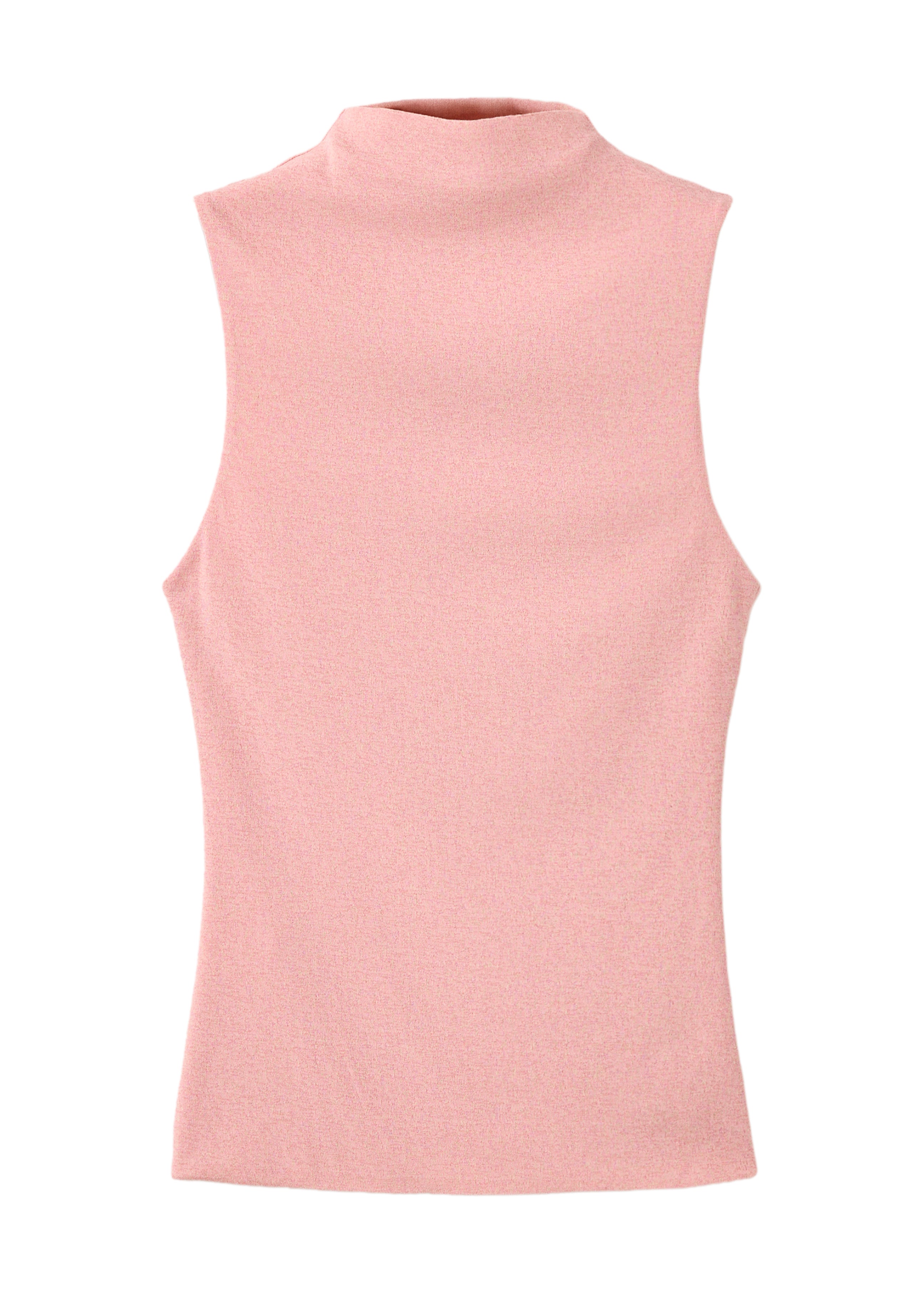 Fitted Fine Knit Sleeveless Top - Pink