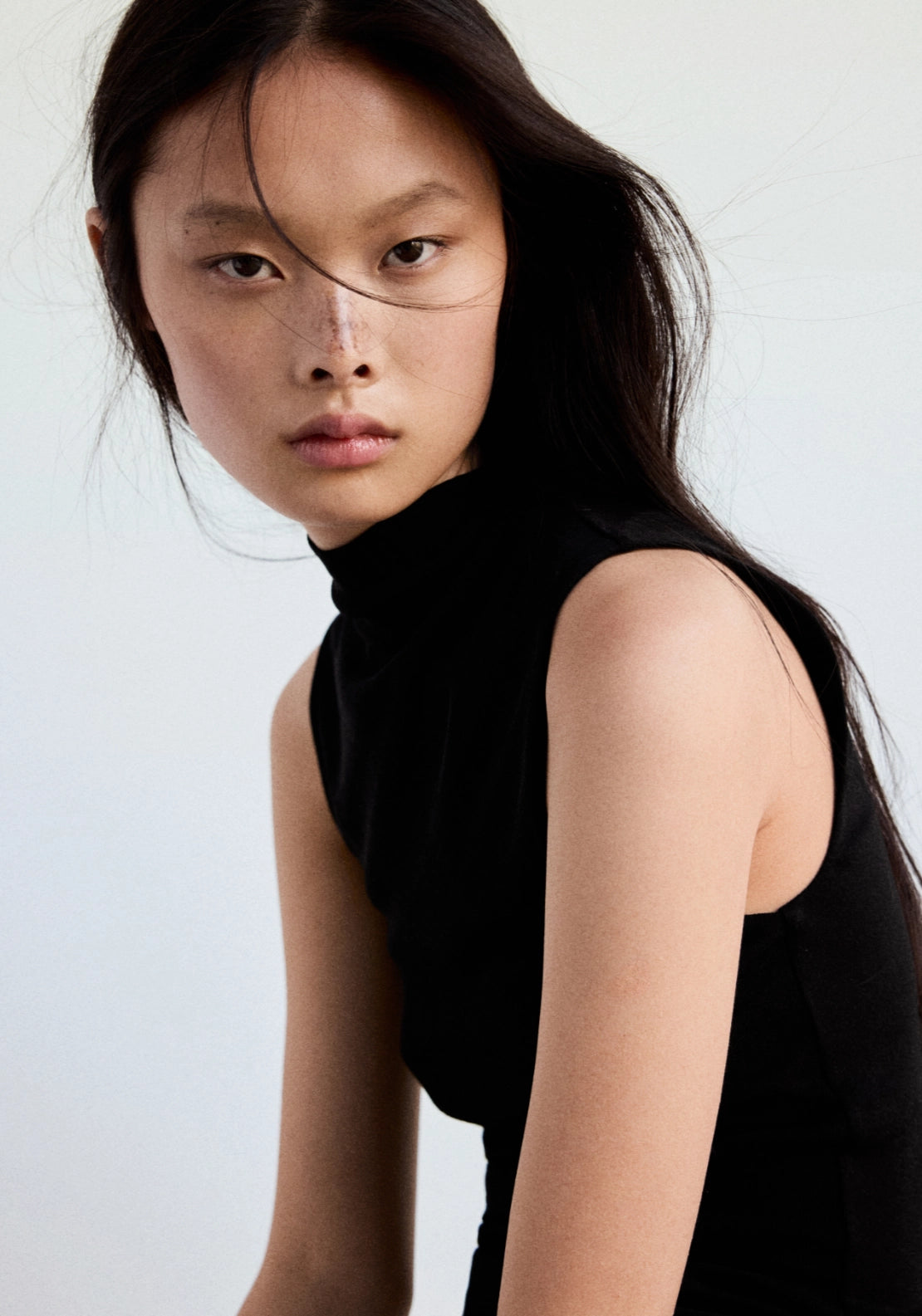 Fitted Fine Knit Top - Black