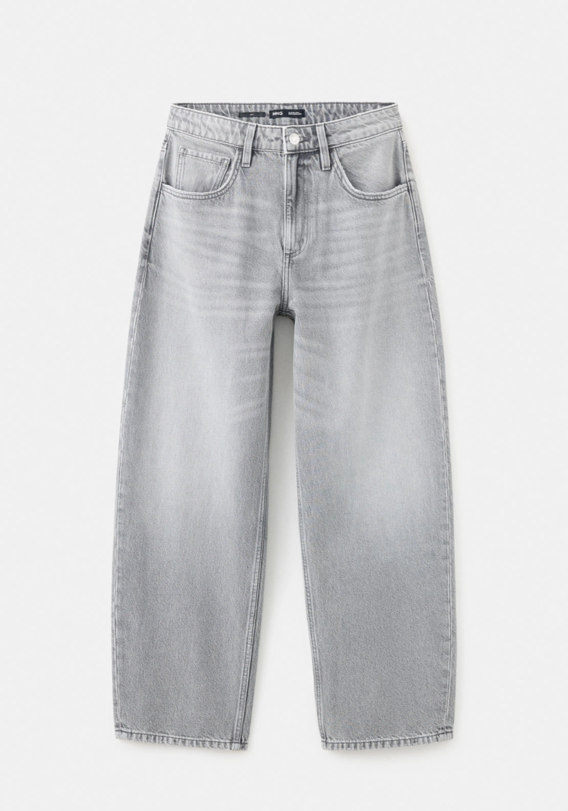 Mid Rise Balloon Jeans - Denim Grey