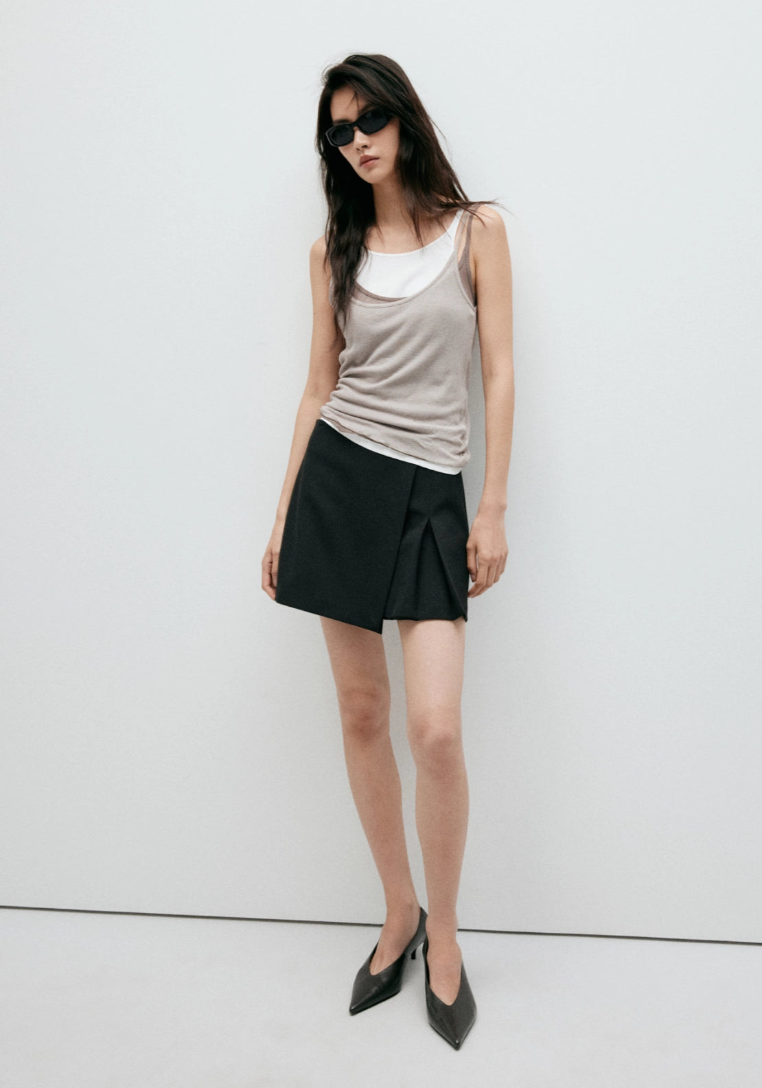 Slit Detail Skirt - Black