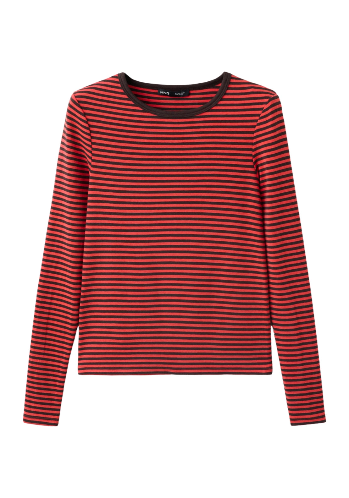 Long-Sleeved Striped T-Shirt - Red