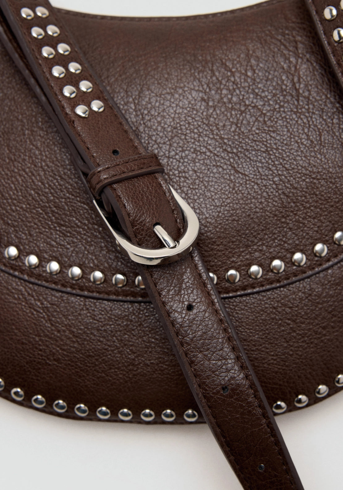 Studded Crossbody Bag - Brown