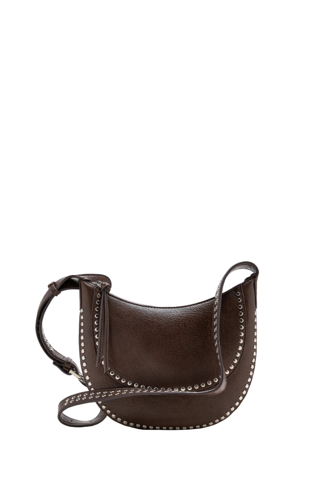Studded Crossbody Bag - Brown