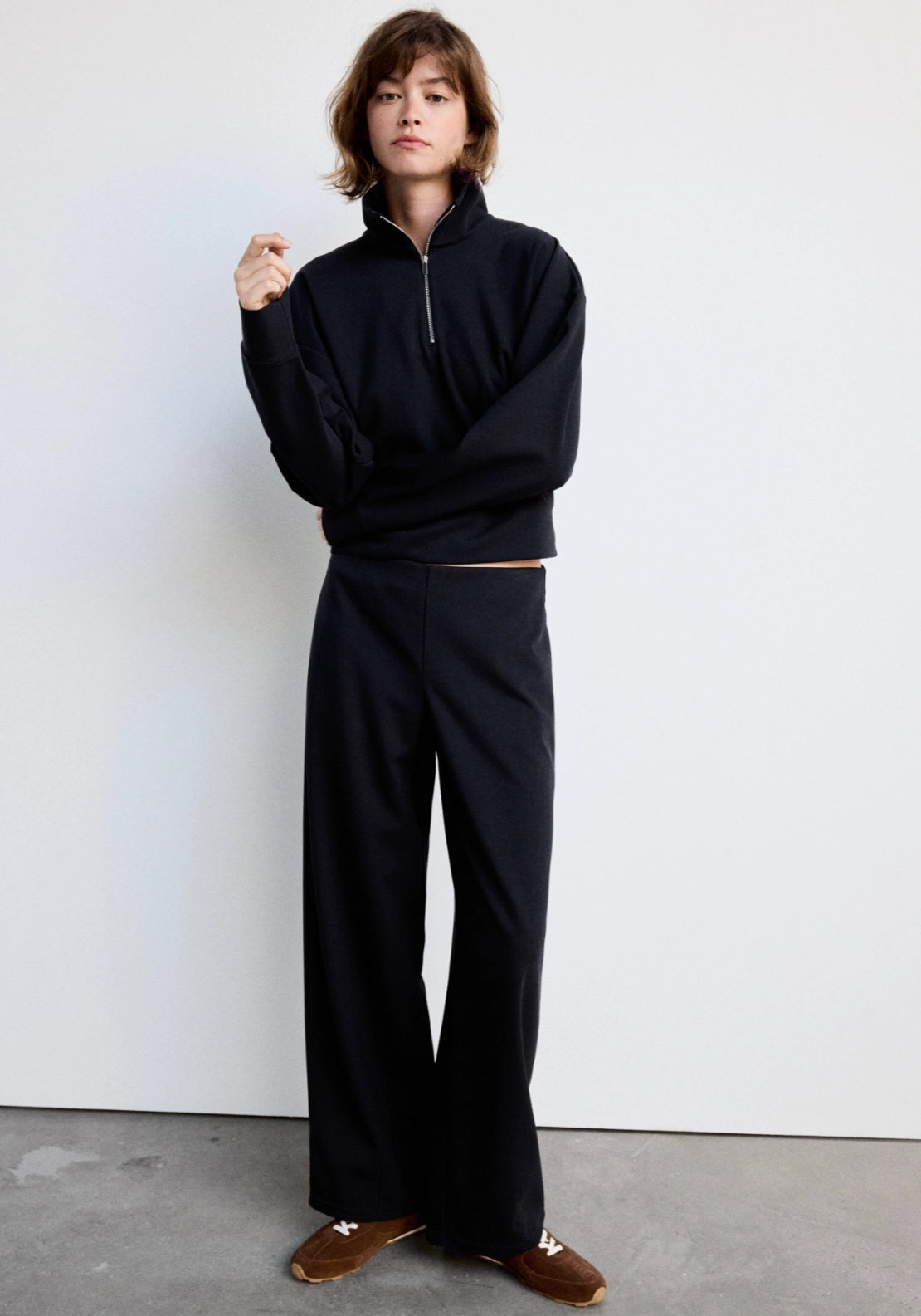 Fine Knit Wide Trousers - Blue