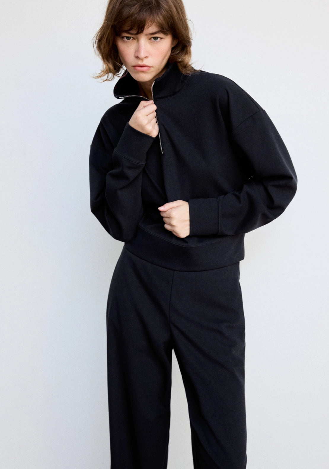 Fine Knit Wide Trousers - Blue