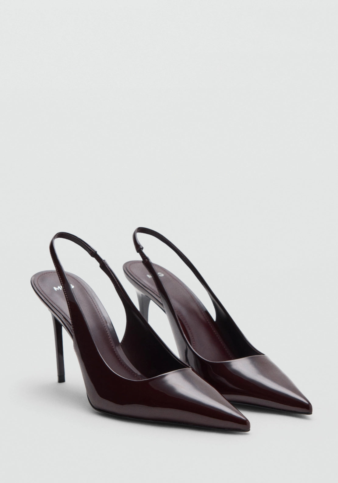 Patent Heeled Shoes - Burgundy