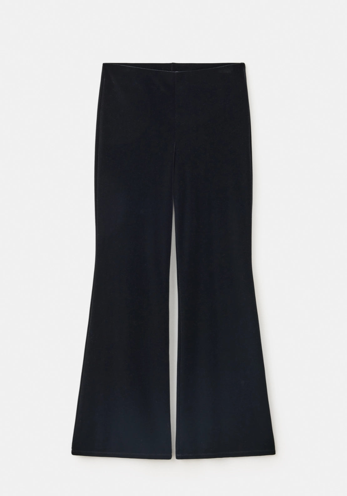 Velvet Flare Trousers - Black