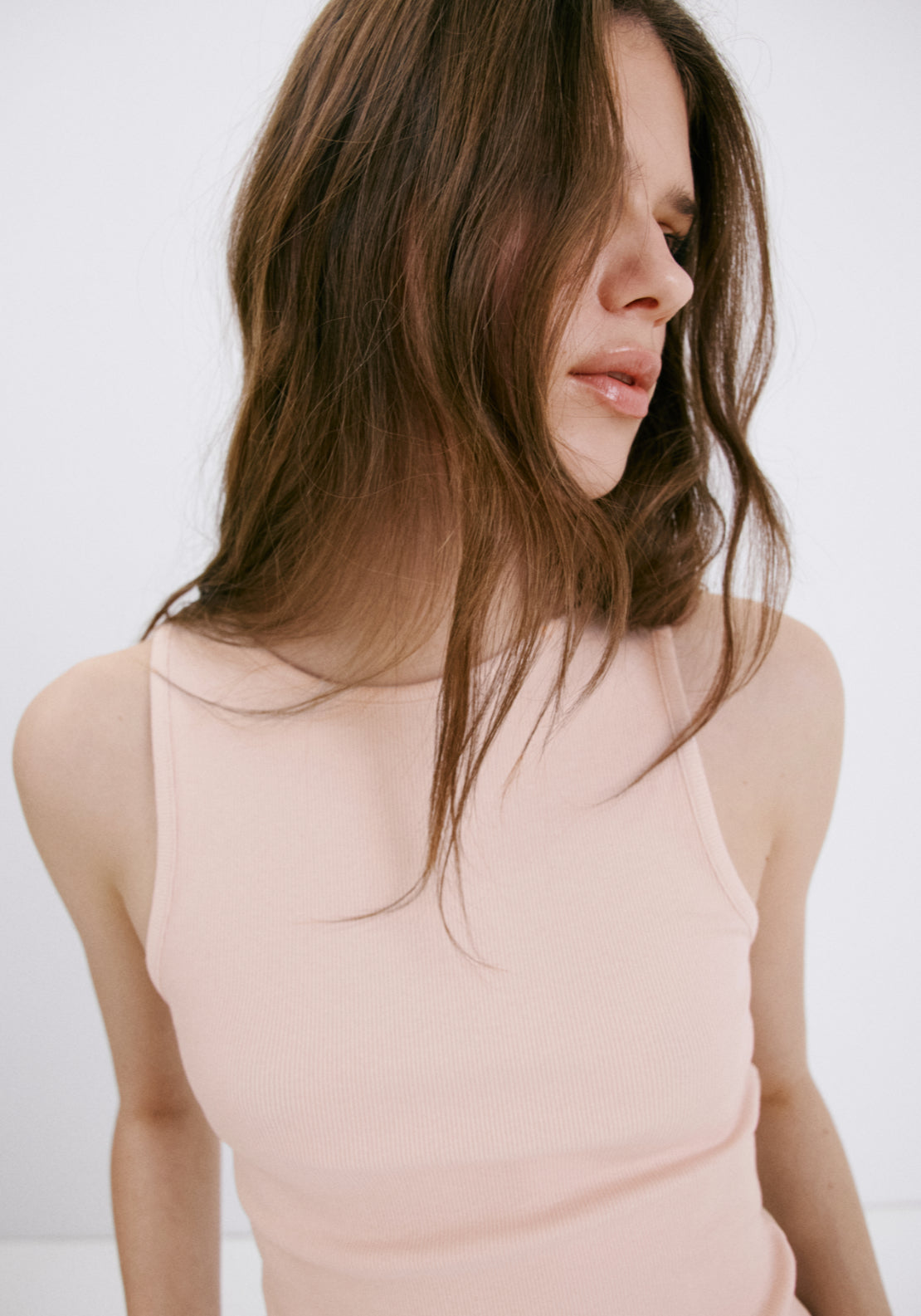 Ribbed Cotton-Blend Top - Pink