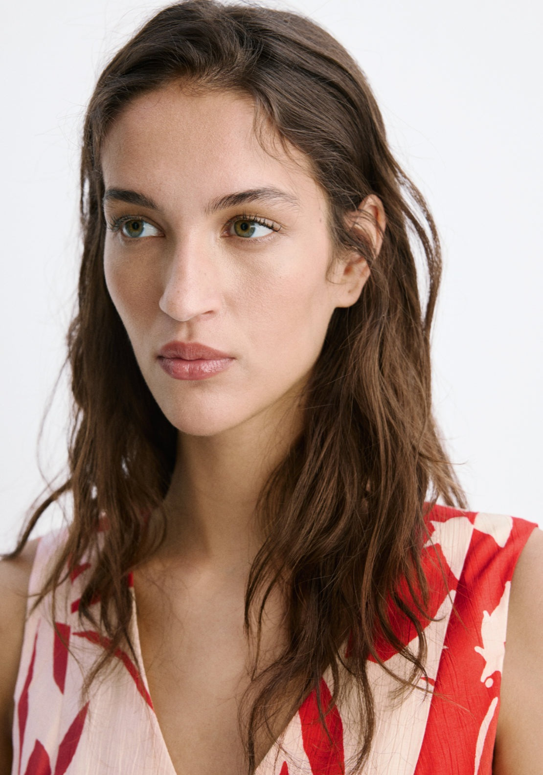 Floral Print Cut-Out Dress - Red