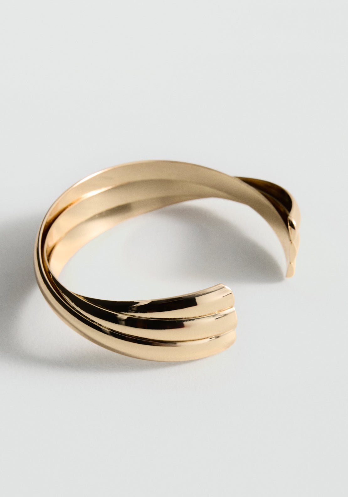 Rigid Embossed Design Bracelet - Gold