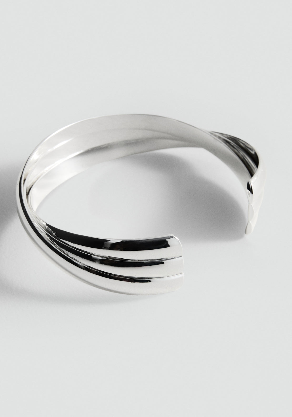 Rigid Bracelet With Relief - Silver