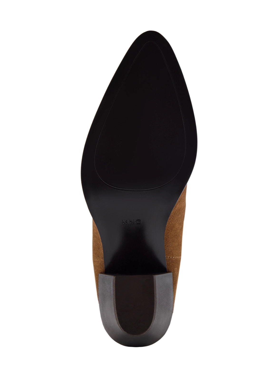 Suede Block Heel Boots - Brown