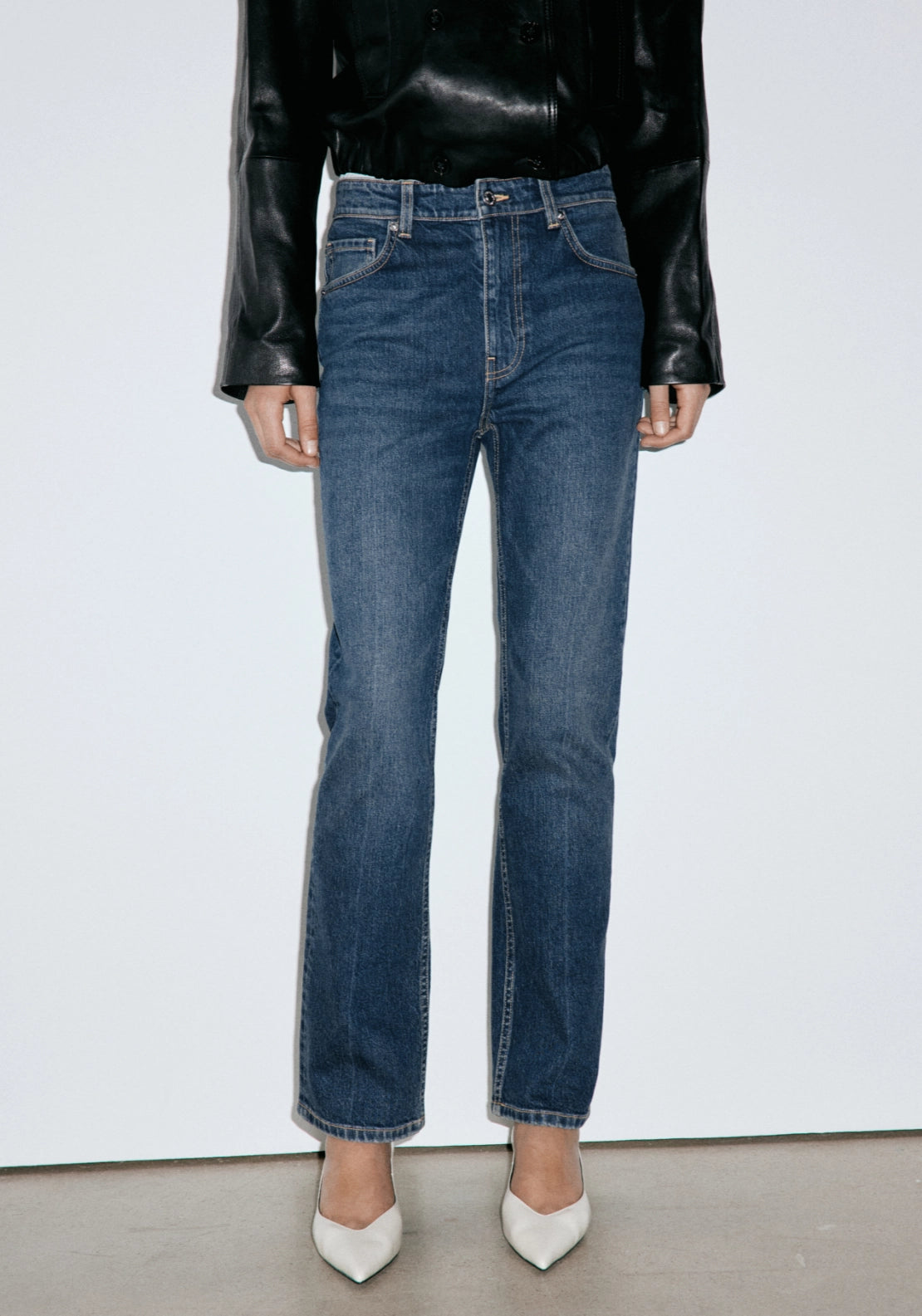 Slim Fit High Waist Jeans - Denim Blue