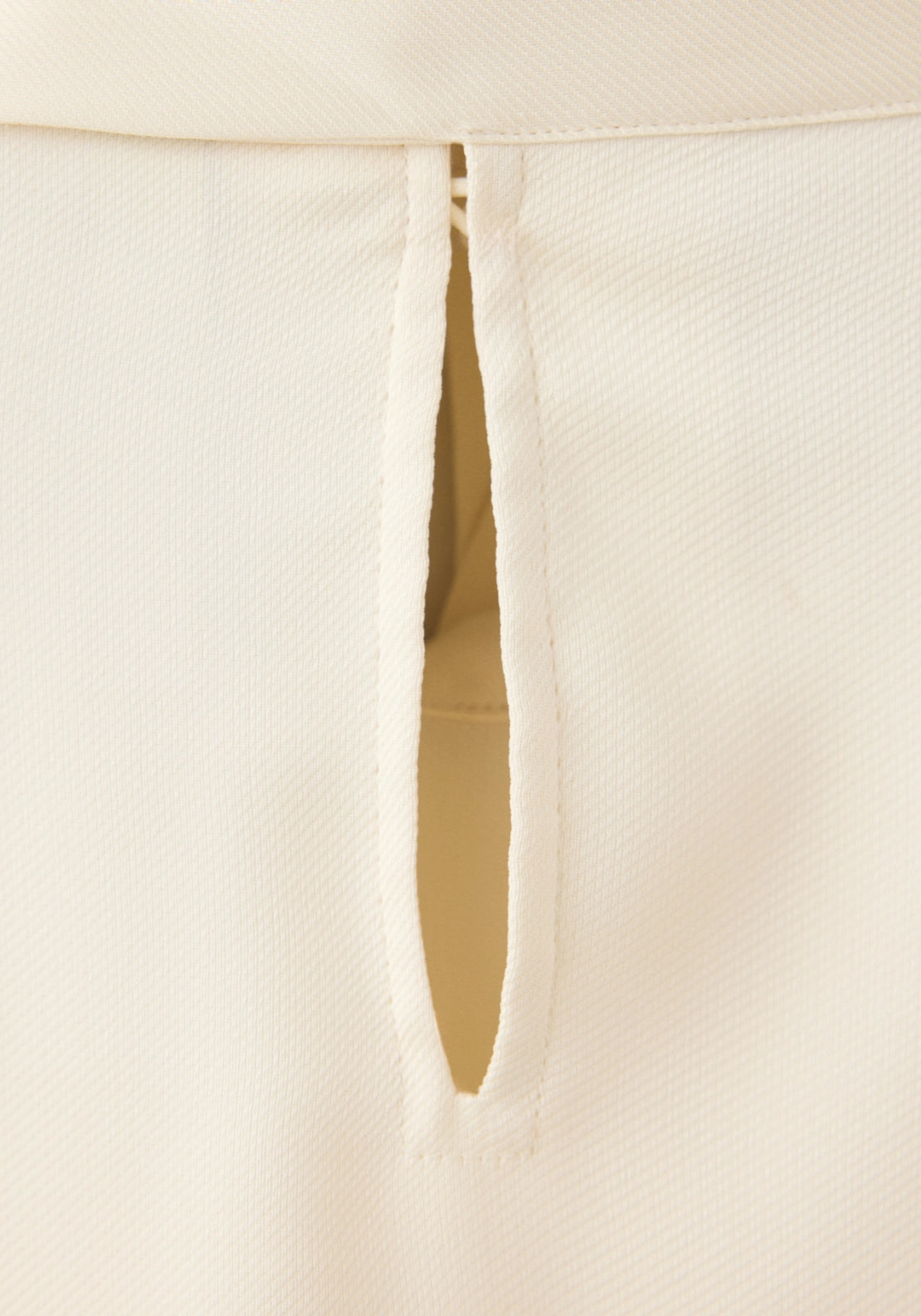 High Neck Blouse With Scarf Detail - Cream