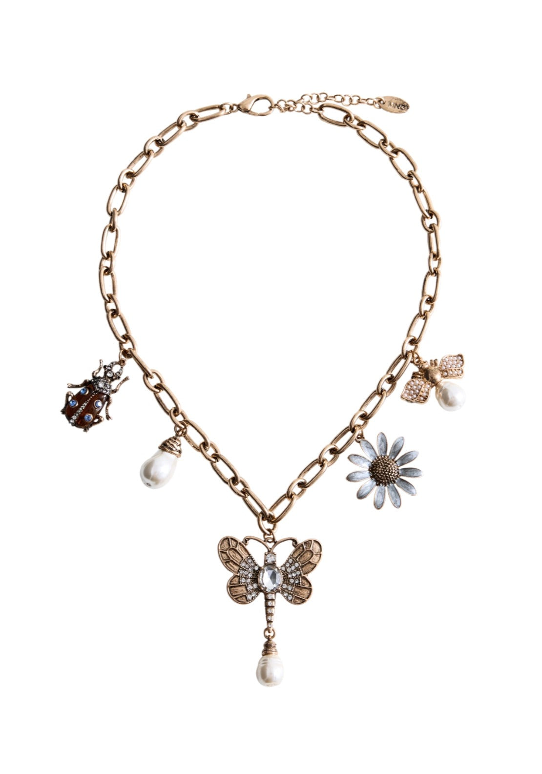 Mango Modern Mixed Bead Necklace - Gold 4 Shaws Department Stores