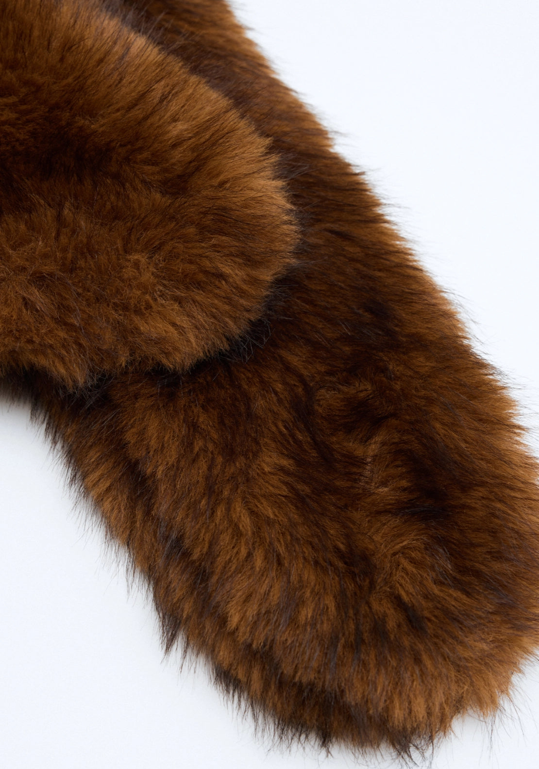 Plush Faux Fur Scarf - Brown