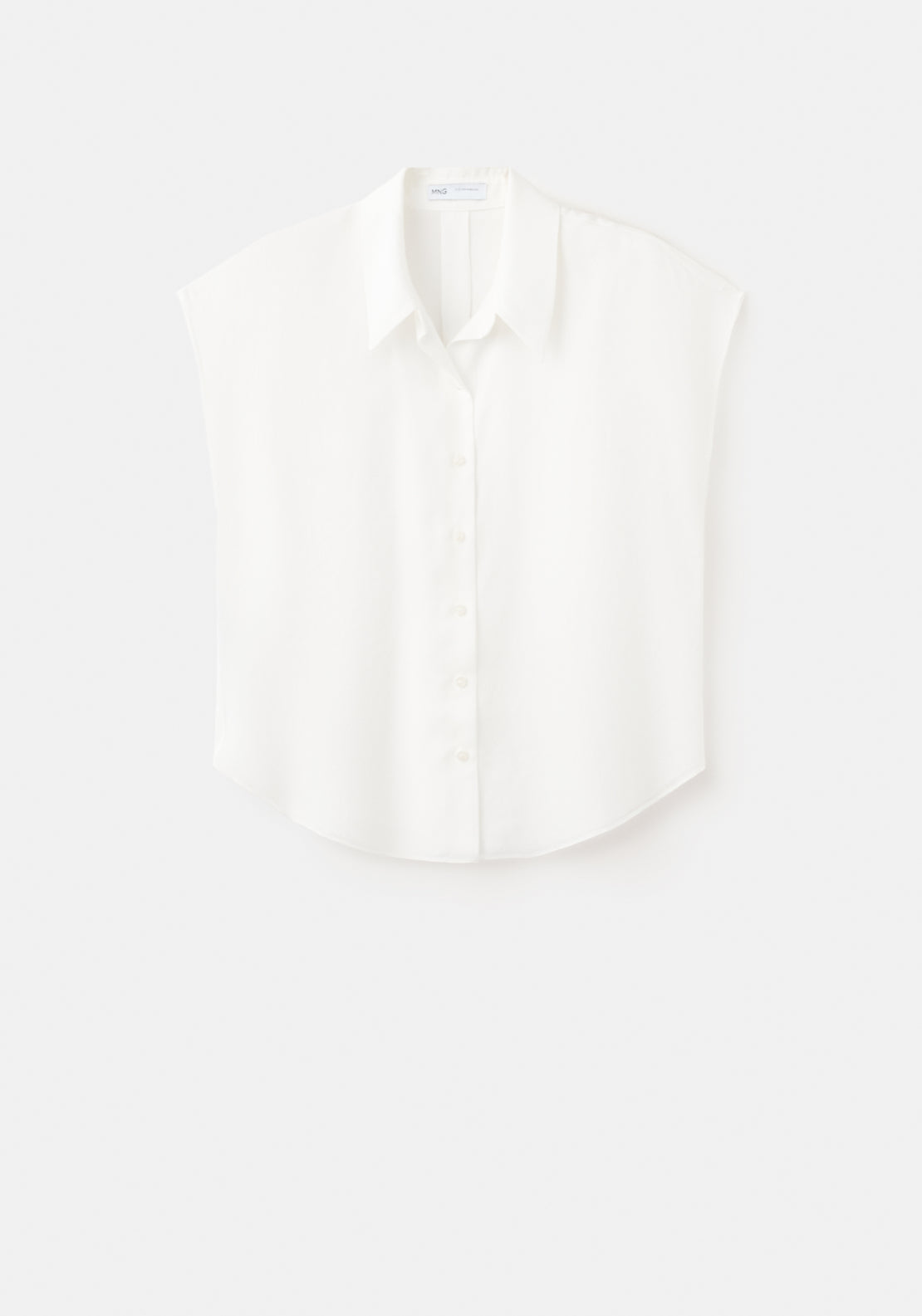 Short-Sleeved Lyocell Shirt - Cream