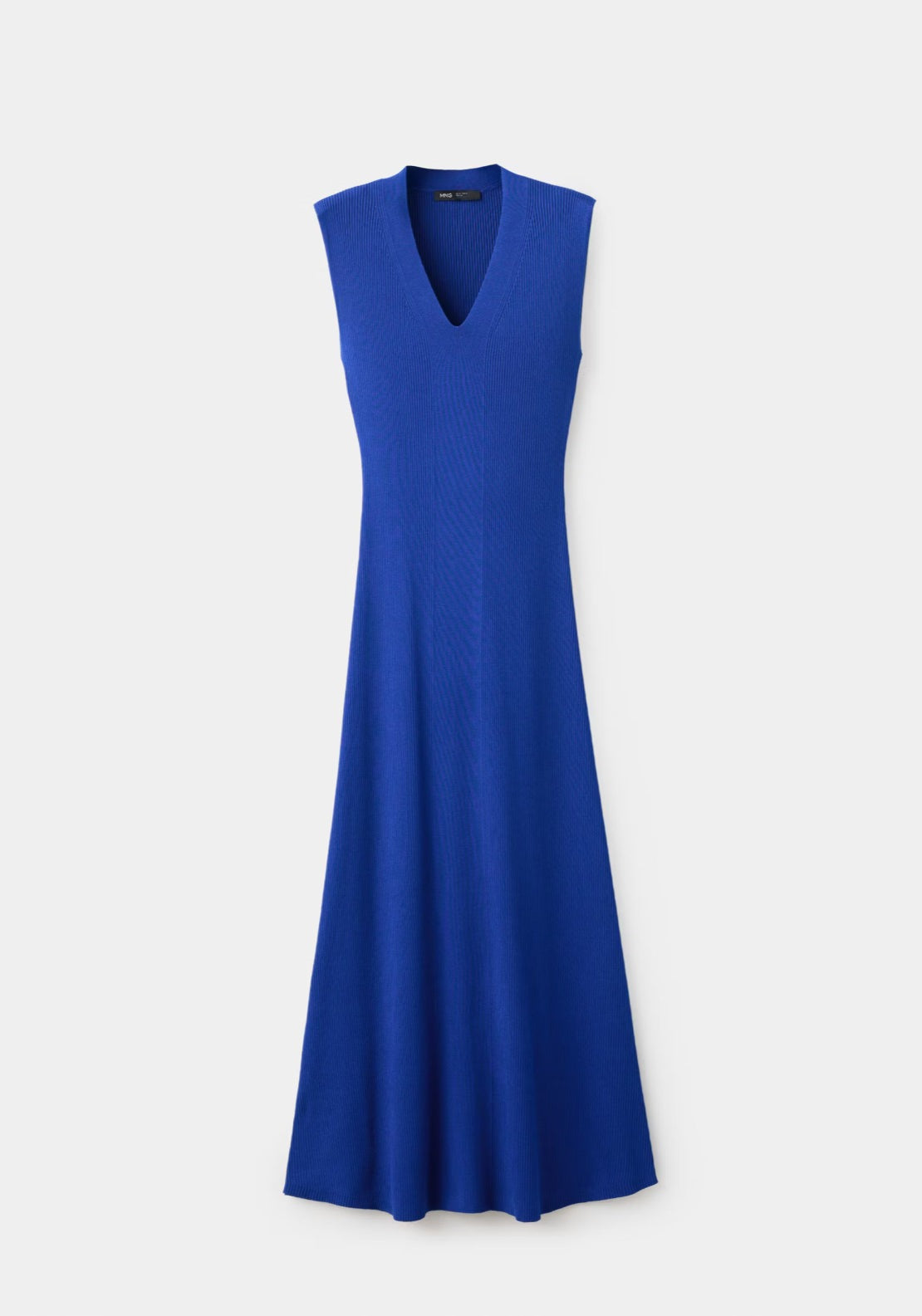 Mango V-Neck Knitted Dress - Blue 4 Shaws Department Stores