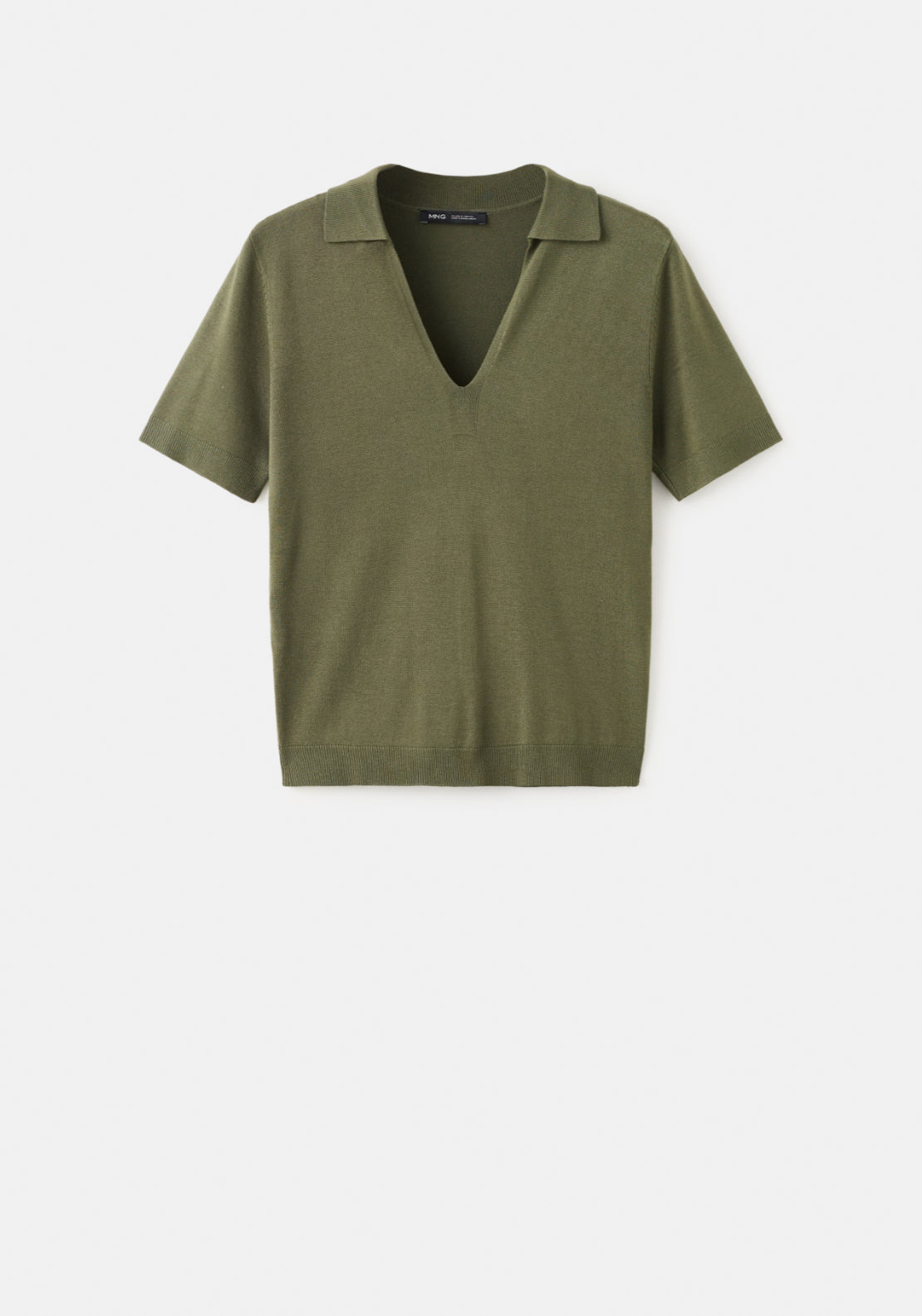 Fine-Knit Polo Shirt - Green