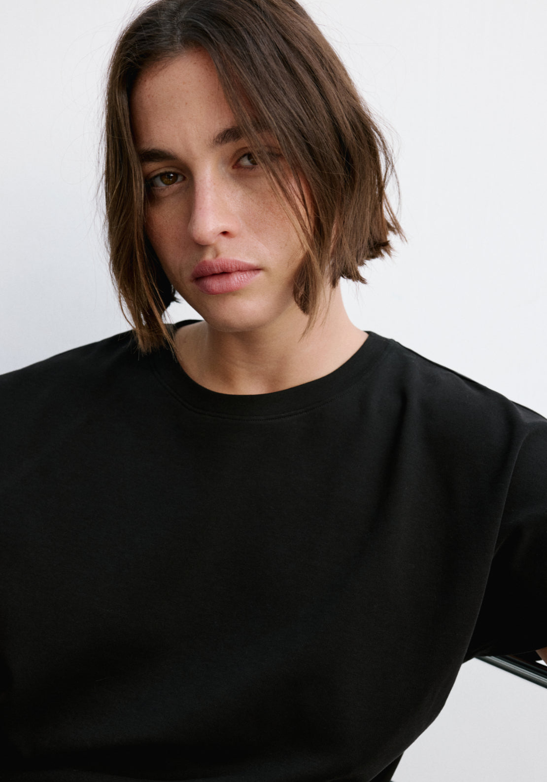 Short Sleeved Cotton T-Shirt - Black