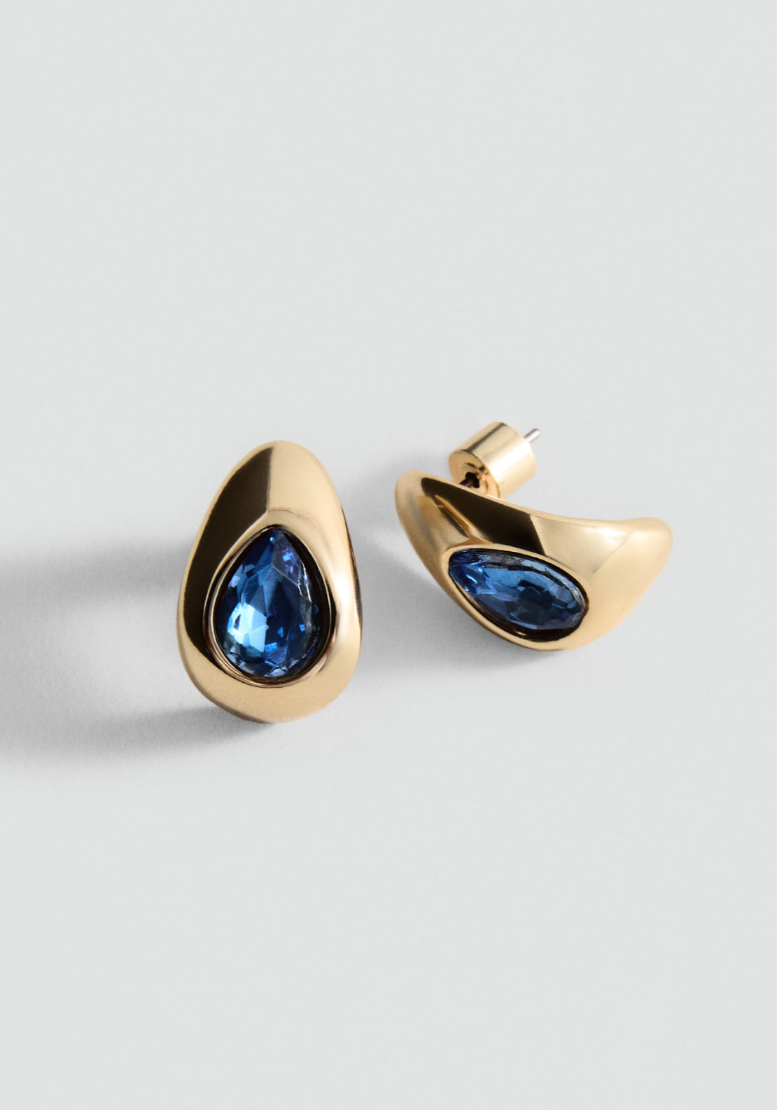 Drop Earrings With Crystal Detail - Gold