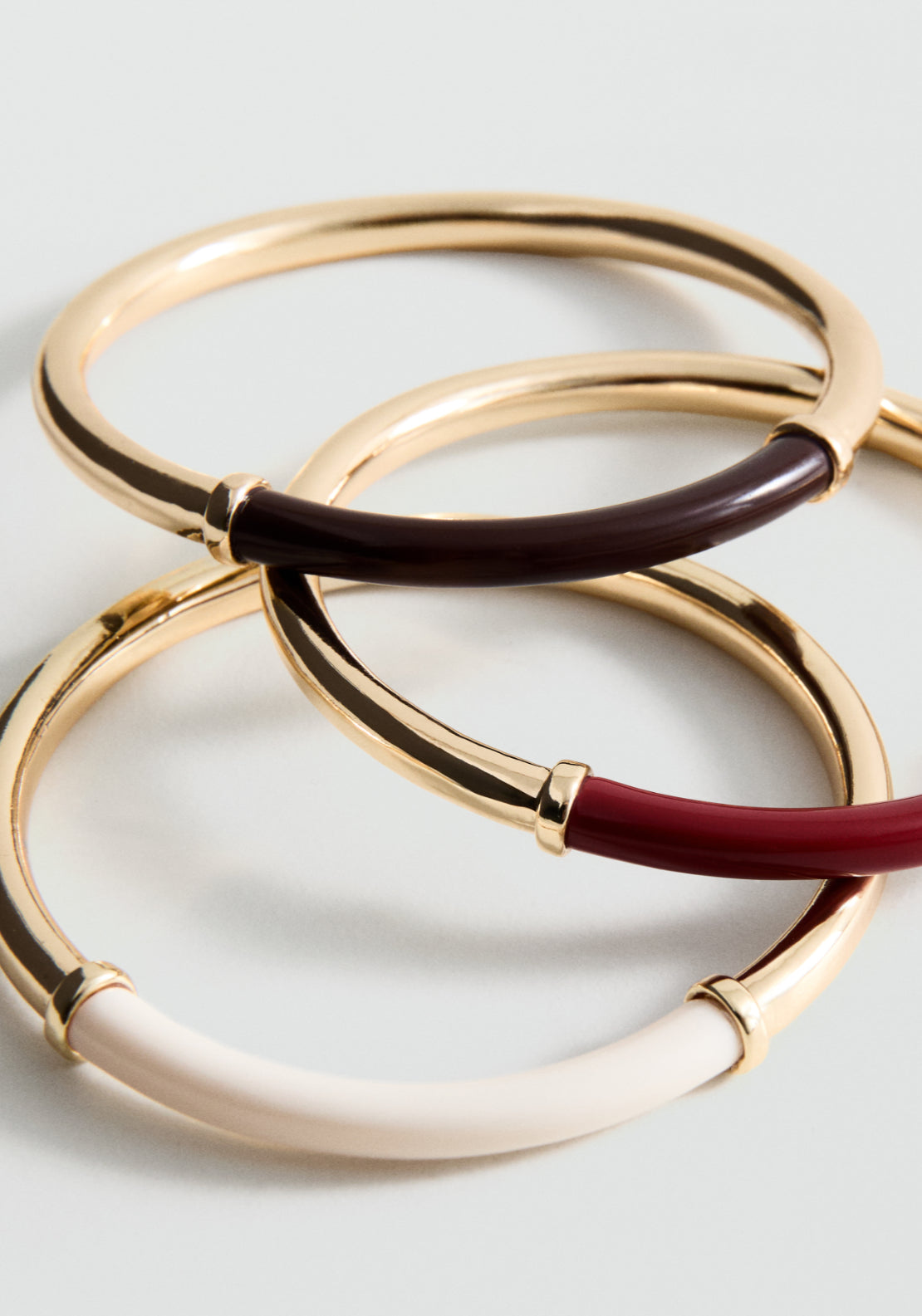 Set Of 3 Combined Bracelets - Gold