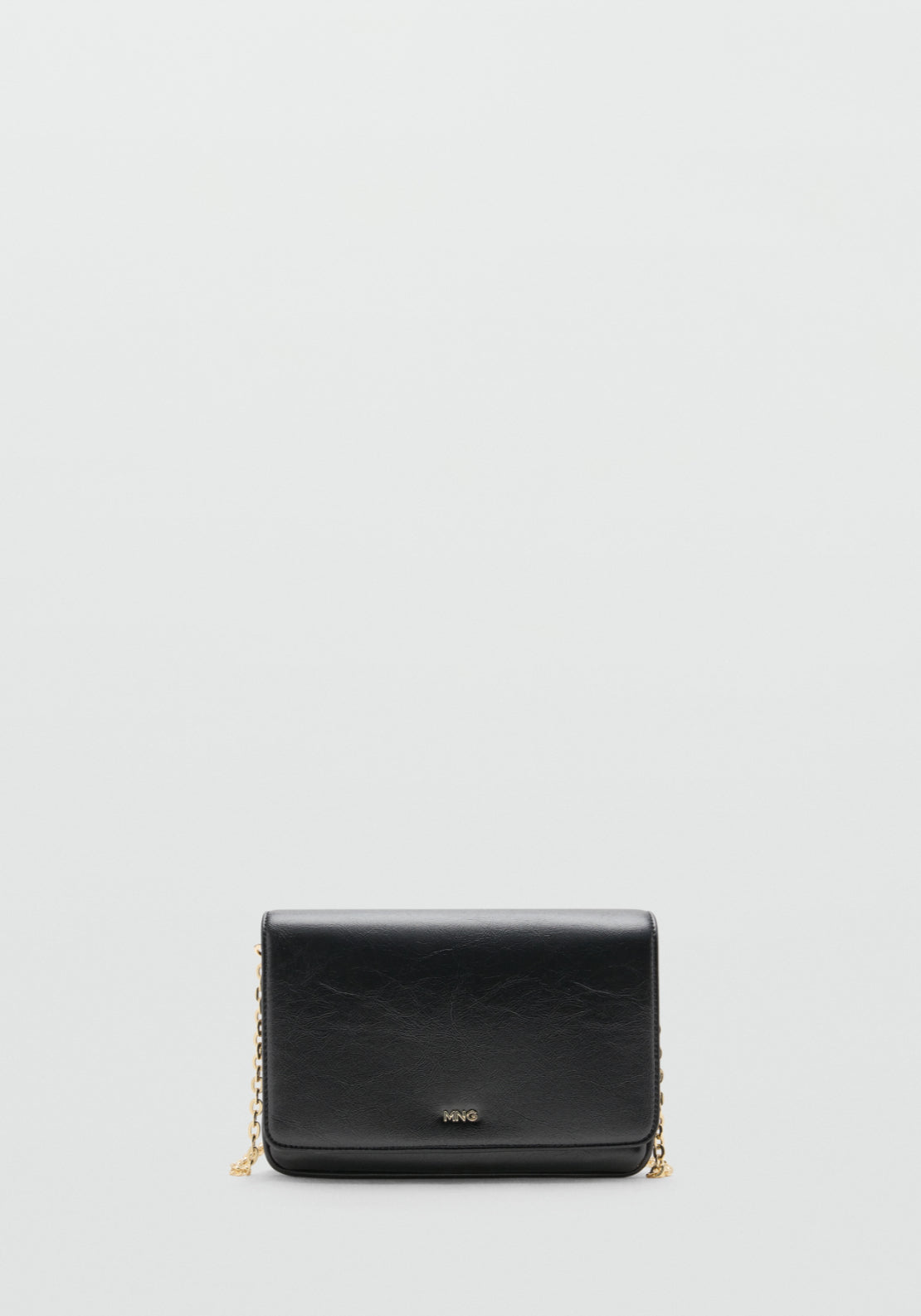 Small Crossbody Faux Leather Bag - Black