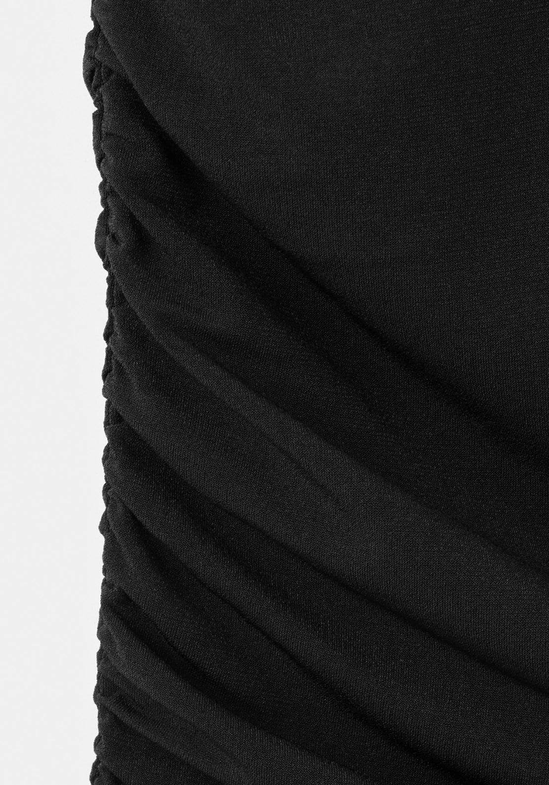Draped Midi Dress - Black