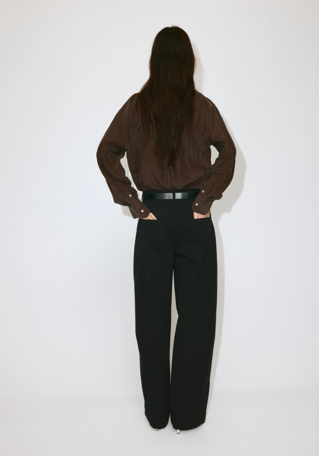 Mid Rise Balloon Trousers - Black