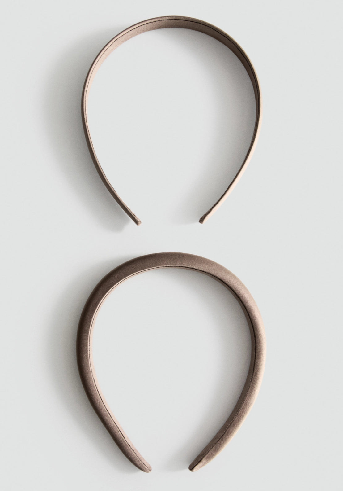 Set Of 2 Satin Headbands - Brown