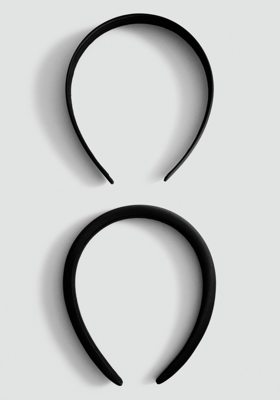 Set Of 2 Satin Headbands - Black