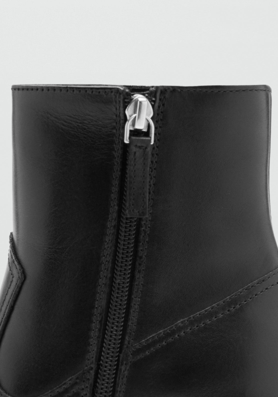 Mango Pointed Toe Leather Ankle Boots With Heels - Black 4 Shaws Department Stores