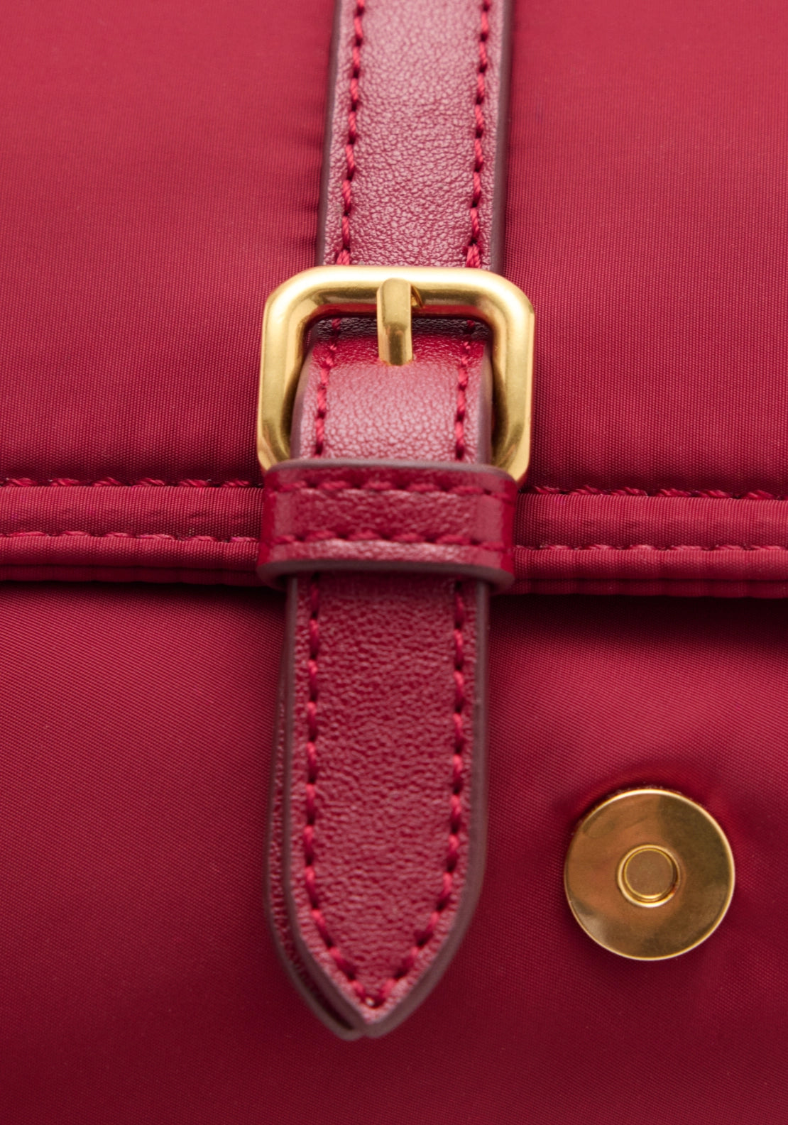 Buckle Pocket Shoulder Bag - Red