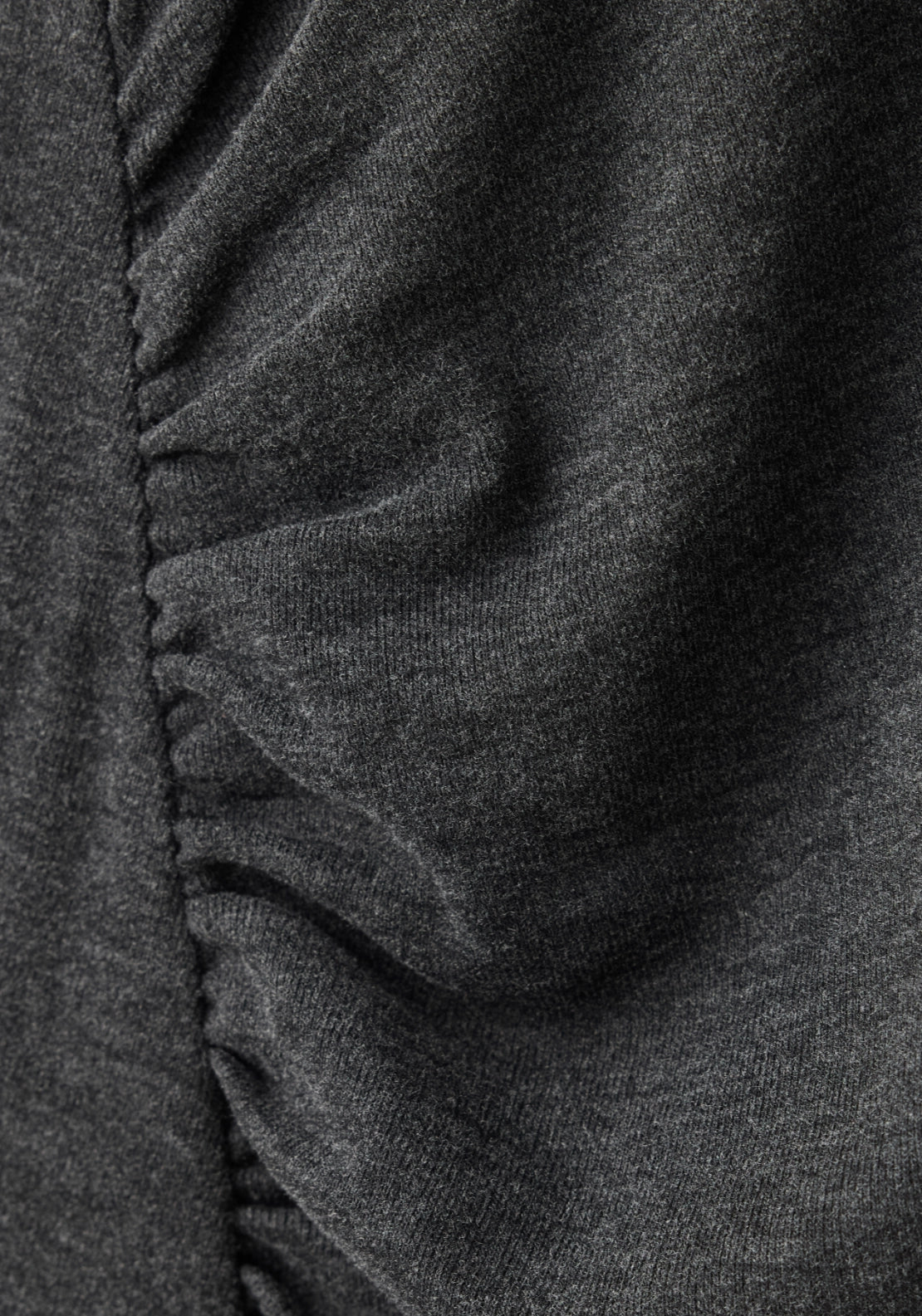 Side Ruched Knit Dress - Grey