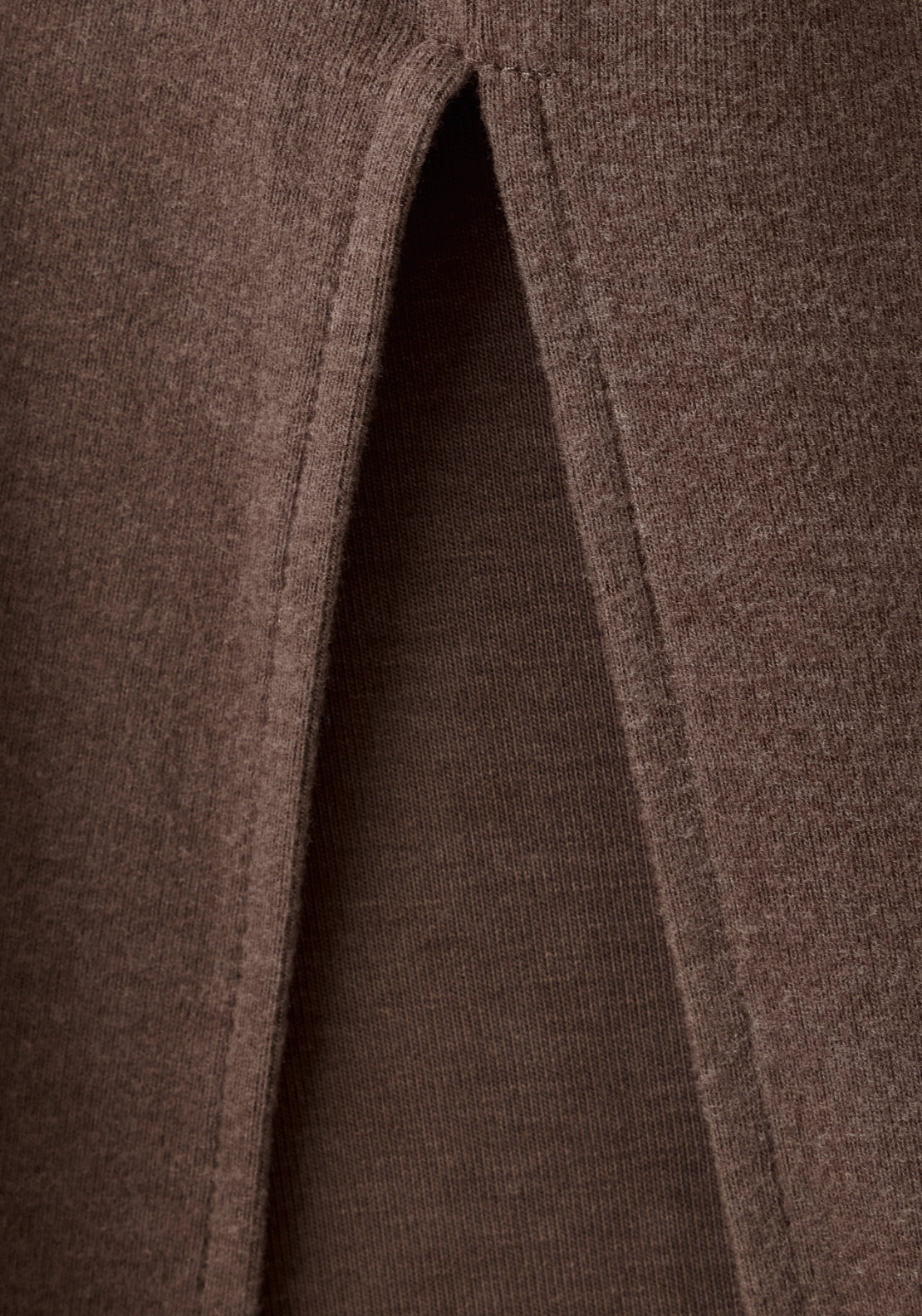 Side Ruched Knit Dress - Brown