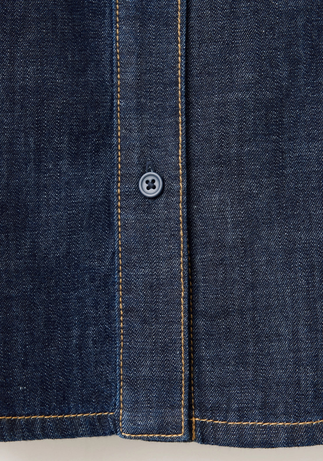 Scarf Neck Denim Shirt - Blue