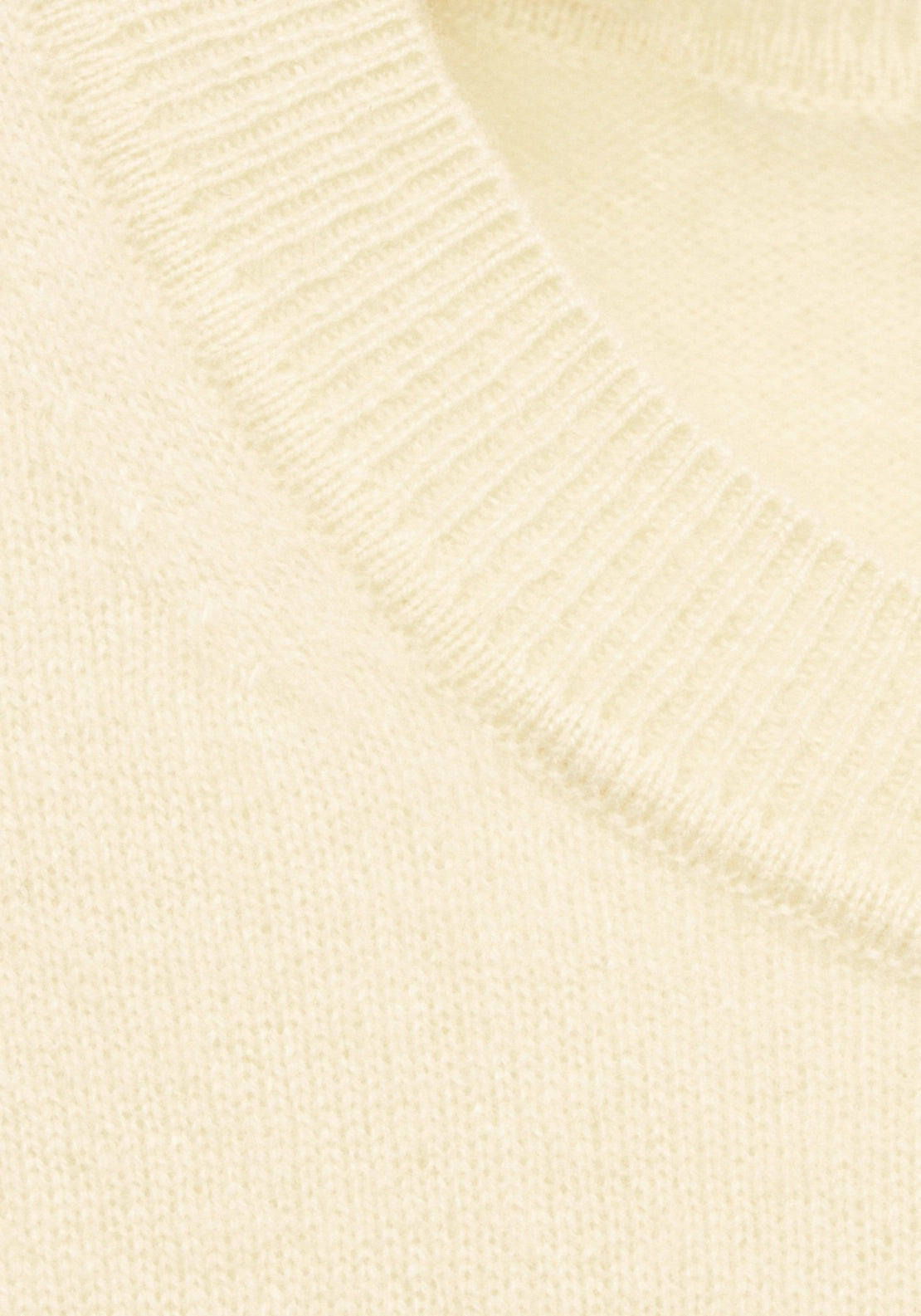 100% Cashmere Round Neck Sweater - Yellow