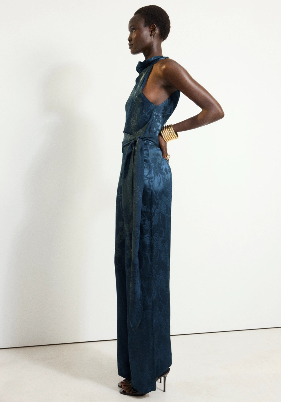 Elegant Floral Jumpsuit - Blue