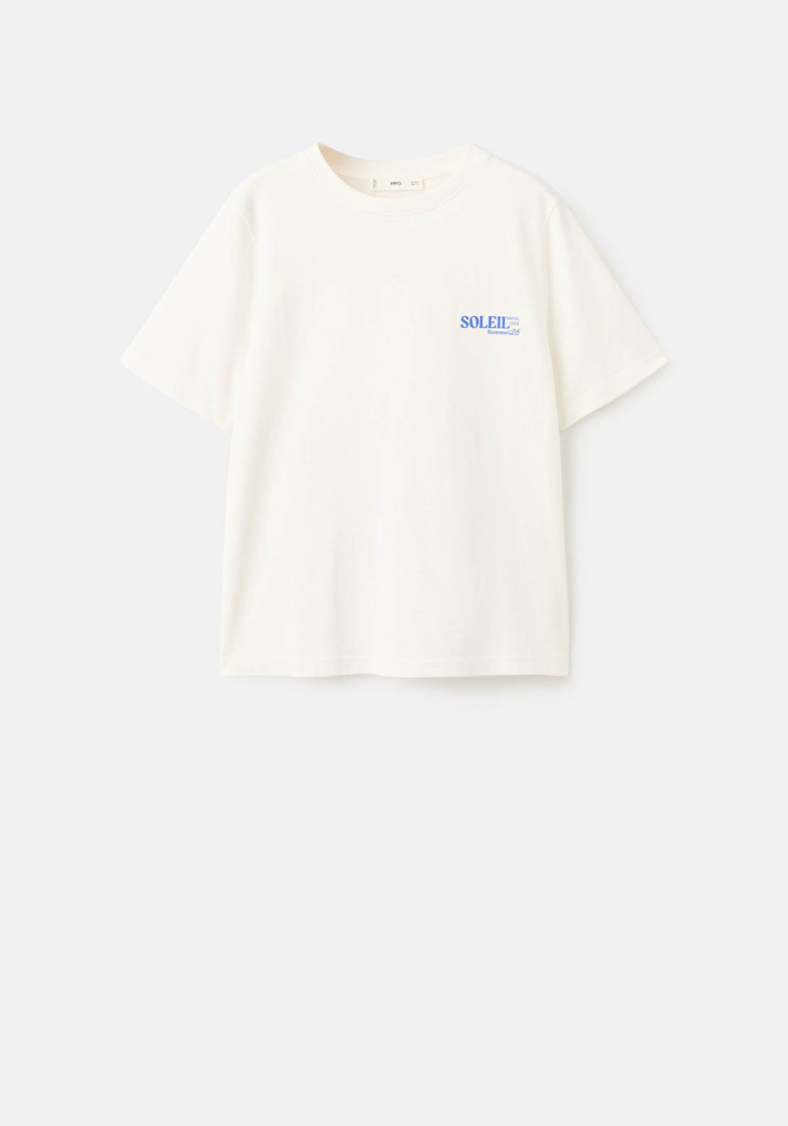 Printed Cotton-Blend T-Shirt - Cream/blue