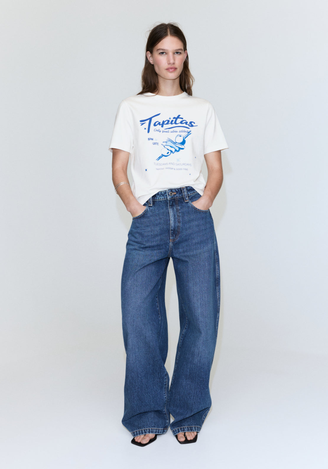 Printed Cotton Blend T-Shirt - White