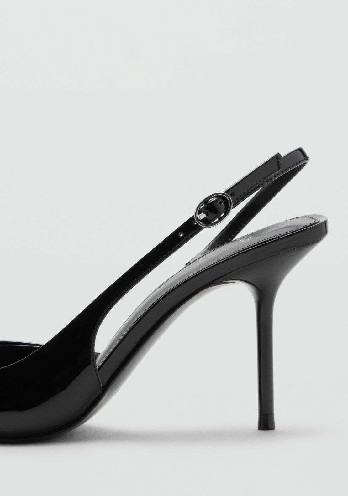 Patent Leather Bow High Heel Shoe - Black