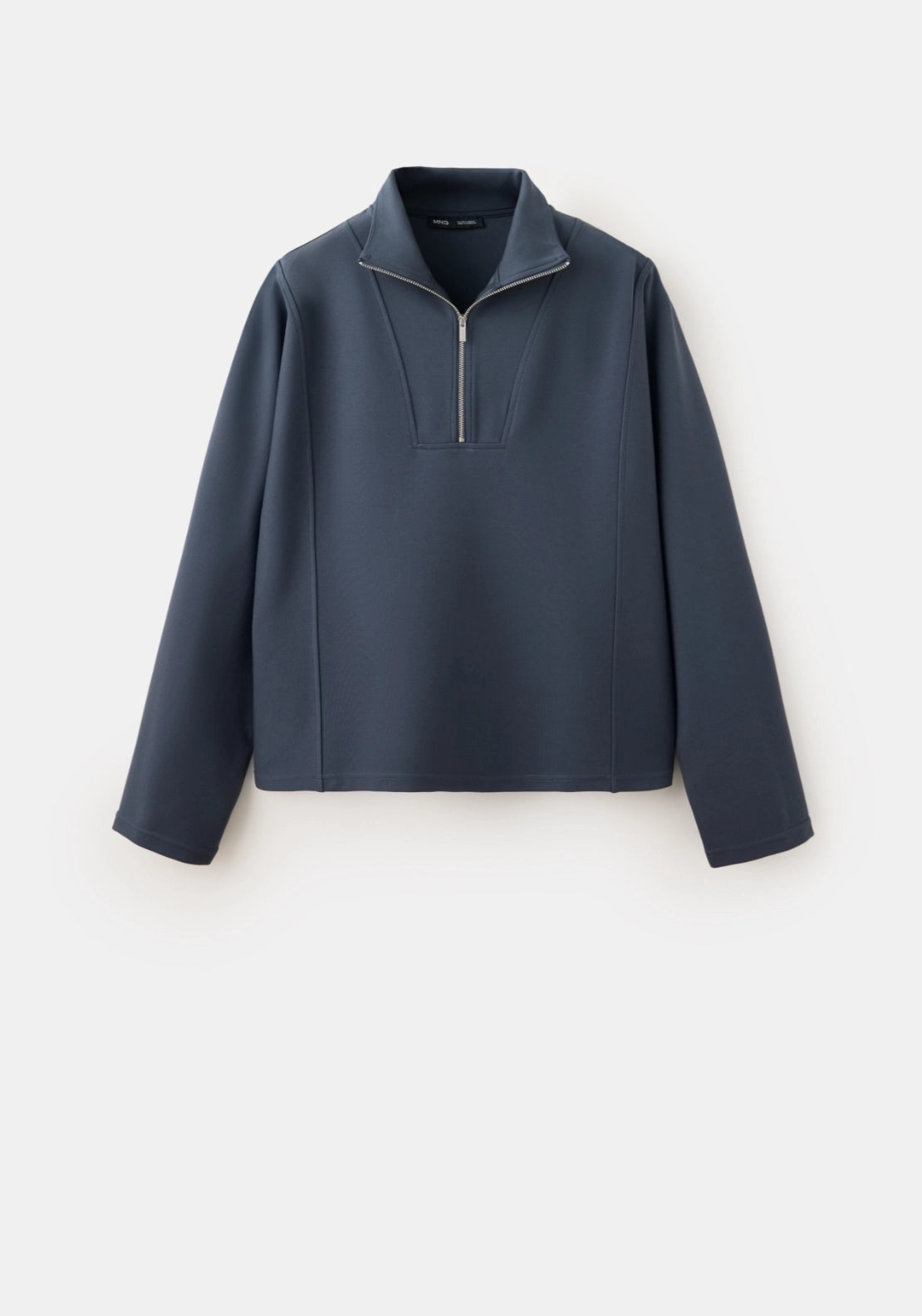 Turtleneck Sweatshirt With Zip - Blue